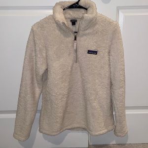 Cream Sherpa Patagonia Quarter Zip - Size Small
